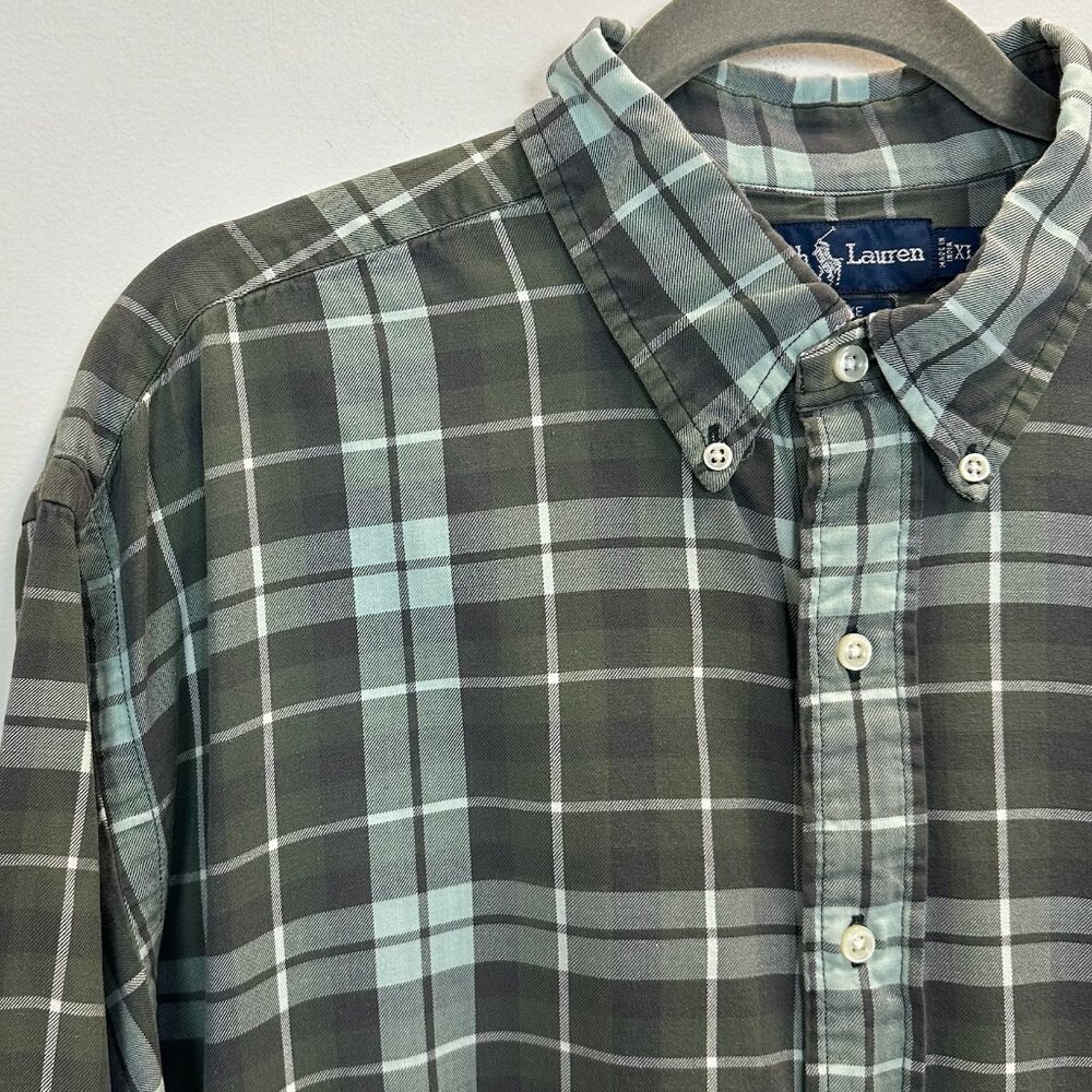 Polo Ralph Lauren PRL Green Plaid Blake Fit Buttondown Shirt XL